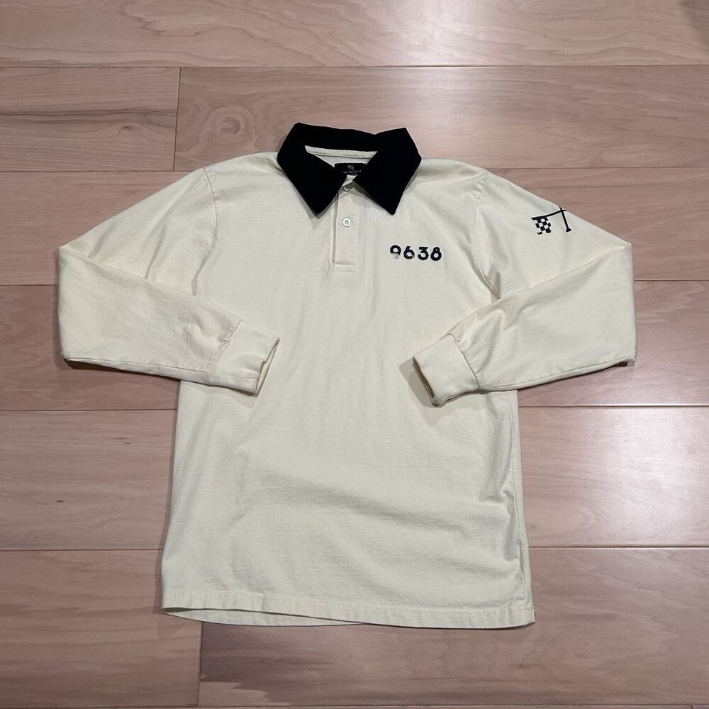 P/C Peace Collective Ivory Polo Shirt Long Sleeve Men’s Small